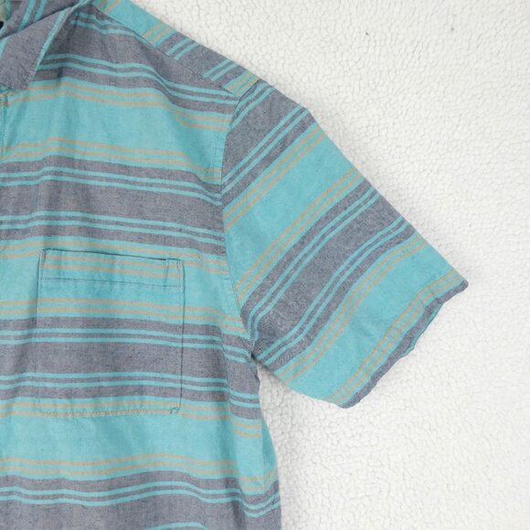 Roark Revival Shirt Mens Medium Blue Striped Button Up Boho Nautical Beach - Picture 3 of 9